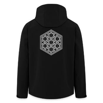 Rave Festival Psytrance Mandala Geometry Pattern - Veste softshell homme en polyester recyclé Stanley/Stella - noir - Dos - AI Model Male 185 light (185cm)