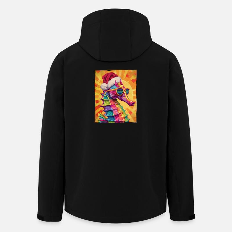 Seepferd Weihnachten Porträt - Recycelte Männer Softshell-Jacke von Stanley/Stella - Schwarz