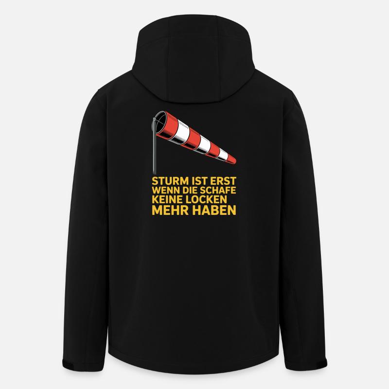 Sturmtext mit Windsock - Recycelte Männer Softshell-Jacke von Stanley/Stella - Schwarz