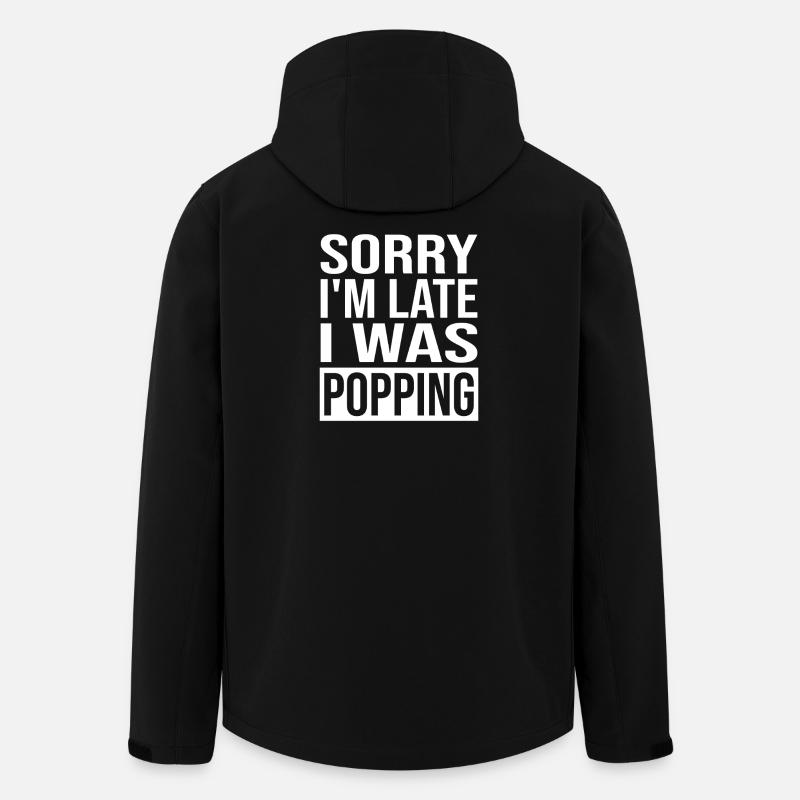 Sorry I'm Late I was Pooping Funny - Men’s Recycled Softshell Jacket by Stanley/Stella - black