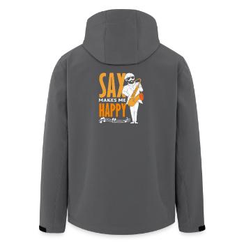 Sax Happy Saxophone Saxophonist - Men’s Recycled Softshell Jacket by Stanley/Stella - black - Back - AI Model Male 185 light (185cm)