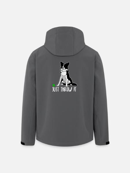 Funny Border Collie Just Throw It Dog Lover Gift I - Men’s Recycled Softshell Jacket by Stanley/Stella - black