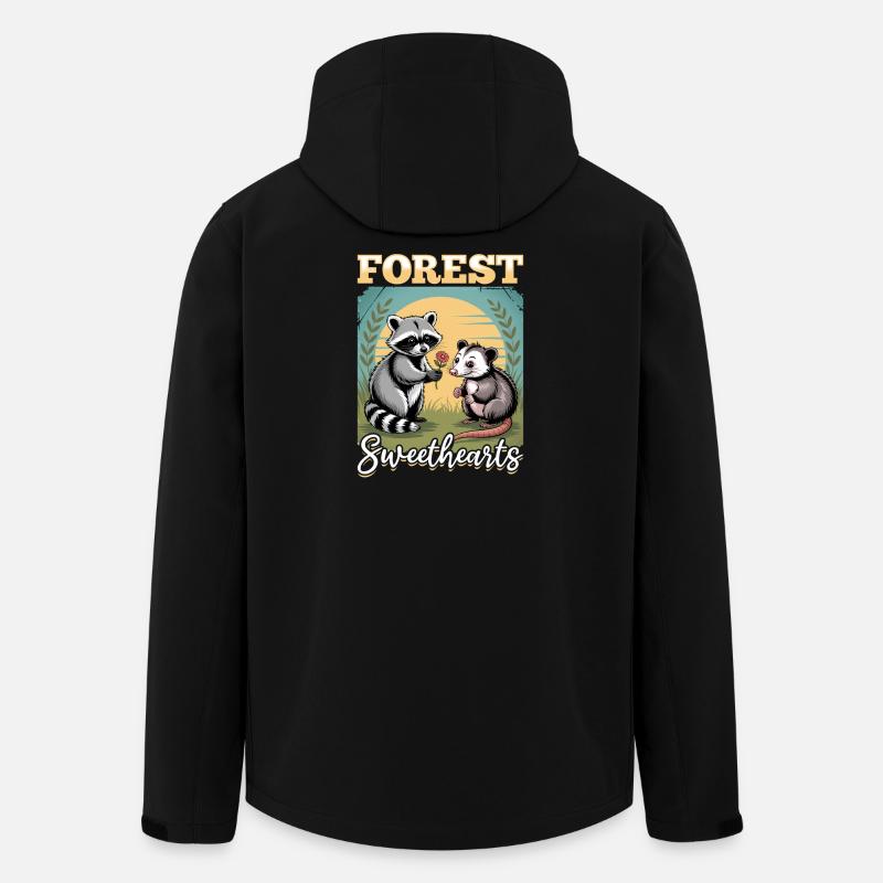 Funny Opossum and Raccoon - Men’s Recycled Softshell Jacket by Stanley/Stella - black
