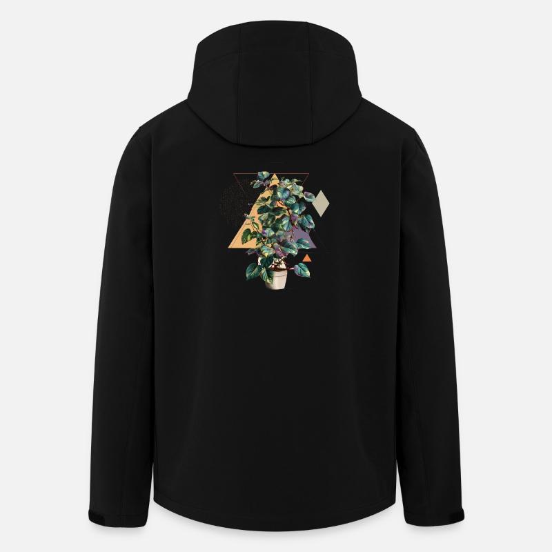 Philodendron Variegata – Geometric Pop Art - Men’s Recycled Softshell Jacket by Stanley/Stella - black