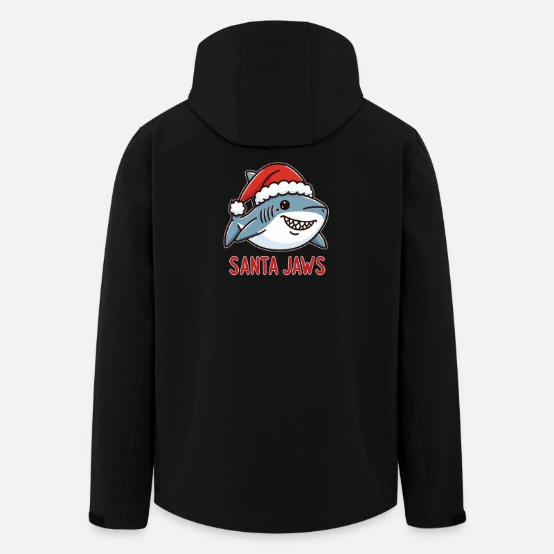 Santa Jaws lustiges Weihnachts Hai Design - Recycelte Männer Softshell-Jacke von Stanley/Stella - Schwarz