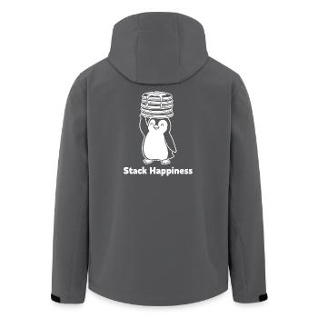 Stack Happiness Penguin Pancakes - Men’s Recycled Softshell Jacket by Stanley/Stella - black - Back - AI Model Male 185 light (185cm)