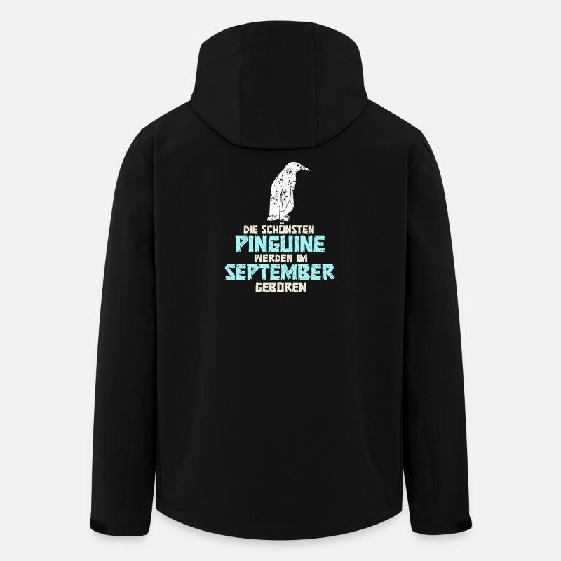 September Birthday Penguin Saying Funny - Men’s Recycled Softshell Jacket by Stanley/Stella - black