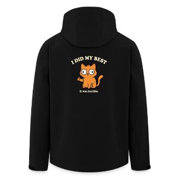 Ich hab mein bestes gegeben Lustige Katze Spruch - Recycelte Männer Softshell-Jacke von Stanley/Stella - Schwarz - Hinten - AI Model Male 185 light (185cm)