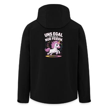 On s’en fiche, on a juste envie de faire la fête, la fête des licornes - Veste softshell homme en polyester recyclé Stanley/Stella - noir - Dos - AI Model Male 185 light (185cm)