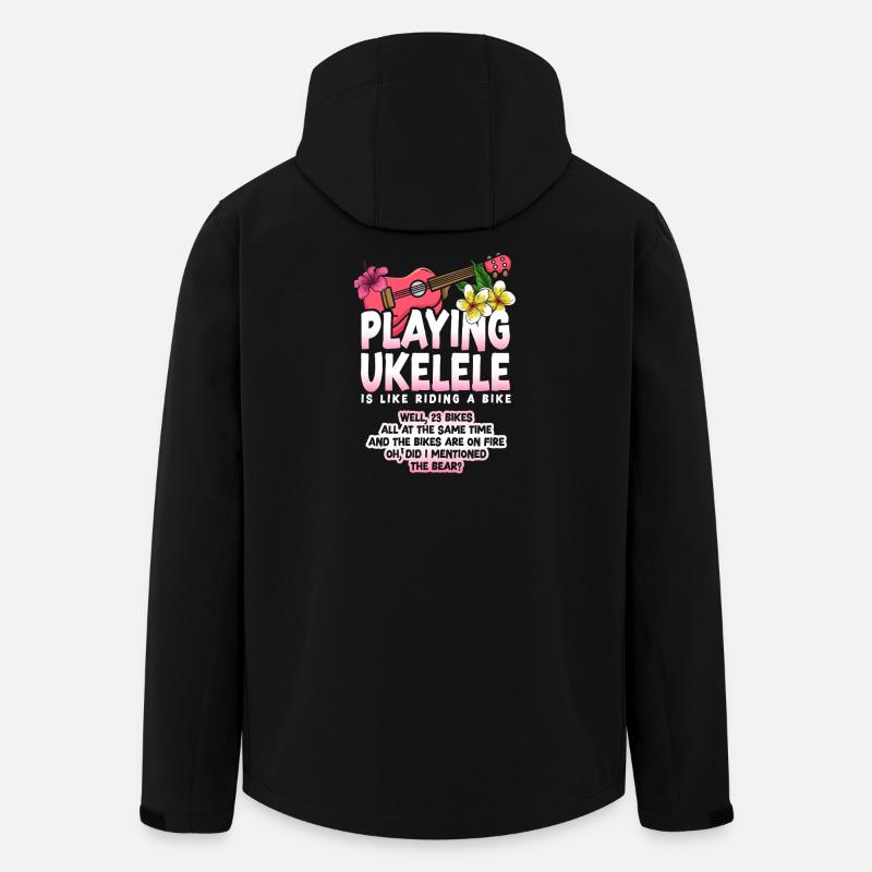 Jeu du ukulélé hawaïen - Veste softshell homme en polyester recyclé Stanley/Stella - noir