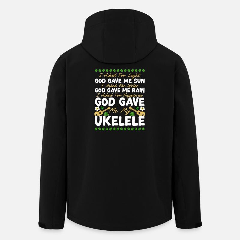 Ukulélé hawaïen que j’ai demandé - Veste softshell homme en polyester recyclé Stanley/Stella - noir