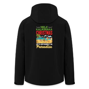 Mele Kalikimaka Hawaiian Christmas - Men’s Recycled Softshell Jacket by Stanley/Stella - black - Back - AI Model Male 185 light (185cm)