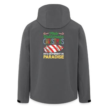Noël hawaïen Mele Kalikimaka - Veste softshell homme en polyester recyclé Stanley/Stella - noir - Dos - AI Model Male 185 light (185cm)