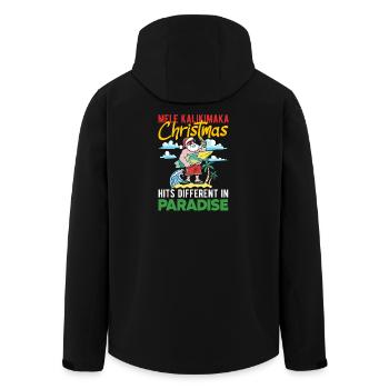 Mele Kalikimaka Hawaiian Christmas - Men’s Recycled Softshell Jacket by Stanley/Stella - black - Back - AI Model Male 185 light (185cm)