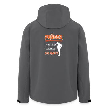 Früher war alles leichter, ich auch! - Recycelte Männer Softshell-Jacke von Stanley/Stella - Schwarz - Hinten - AI Model Male 185 light (185cm)