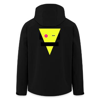 Neon Geometrische Silhouette - Recycelte Männer Softshell-Jacke von Stanley/Stella - Schwarz - Hinten - AI Model Male 185 light (185cm)