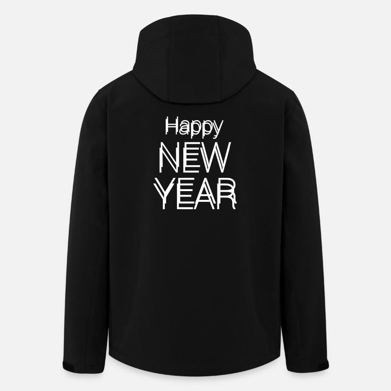 Happy New year text - Men’s Recycled Softshell Jacket by Stanley/Stella - black