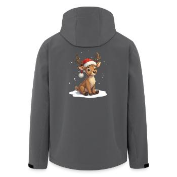 Süßes Baby Rentier mit Weihnachtsmütze - Recycelte Männer Softshell-Jacke von Stanley/Stella - Anthrazit - Hinten - AI Model Male 185 light (185cm)