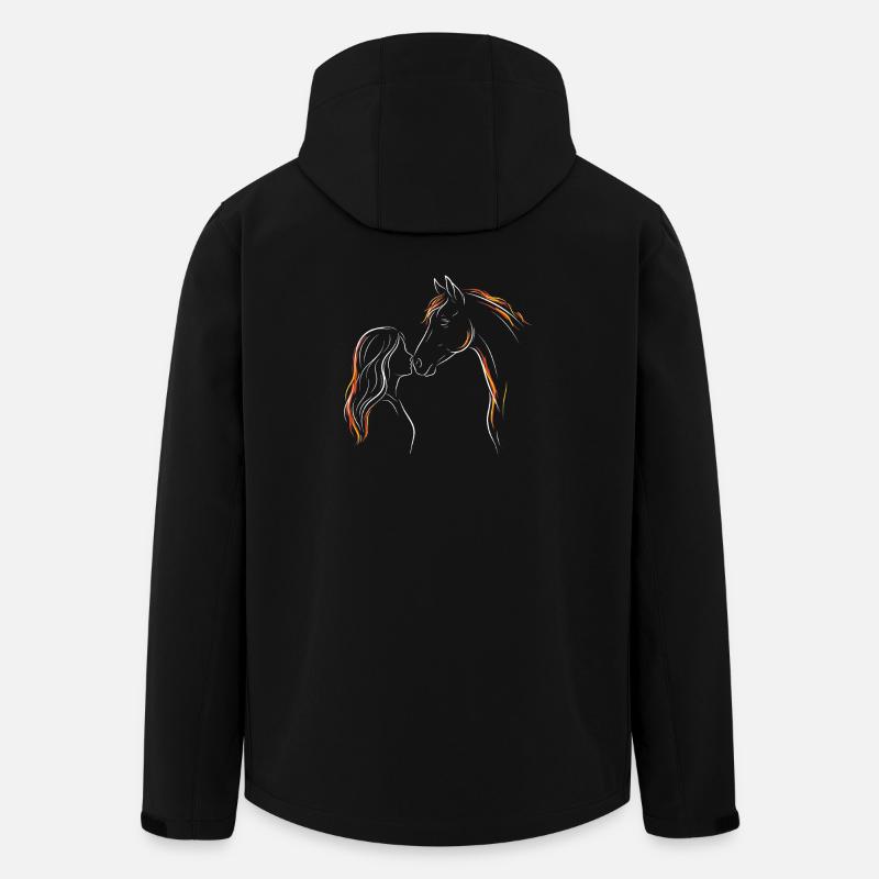Pferdemädchen-Silhouette - Recycelte Männer Softshell-Jacke Discoverer von Stanley/Stella - Schwarz
