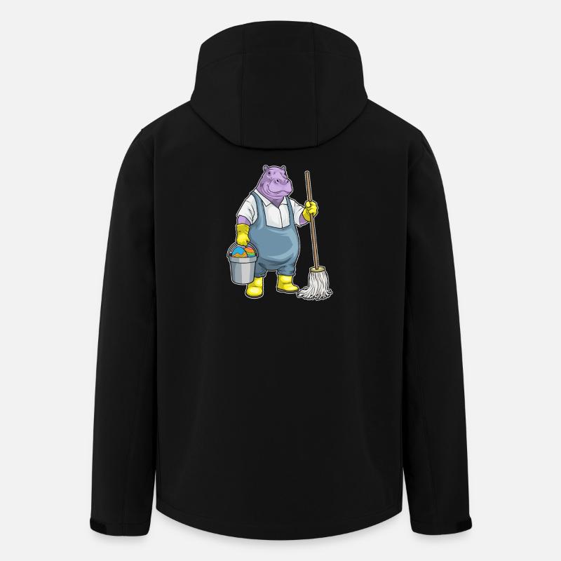 Nettoyage de Pâques d’hippopotames - Veste softshell homme en polyester recyclé Stanley/Stella - noir