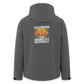  Electrician I Make Sparks Fly Professionally - Recycelte Männer Softshell-Jacke von Stanley/Stella - Anthrazit - Hinten - AI Model Male 185 light (185cm)