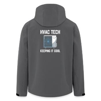 HVAC Tech Keeping It Cool Saying Technician - Men’s Recycled Softshell Jacket by Stanley/Stella - anthracite - Back - AI Model Male 185 light (185cm)