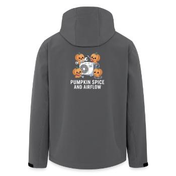 Funny Halloween Pumpkin Air Conditioning And Ventilation Professionals - Men’s Recycled Softshell Jacket by Stanley/Stella - anthracite - Back - AI Model Male 185 light (185cm)