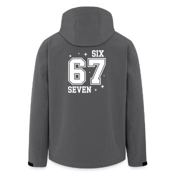 67 - Six Seven SixSeven 6-7 - Veste softshell homme en polyester recyclé Stanley/Stella - charbon - Dos - AI Model Male 185 light (185cm)
