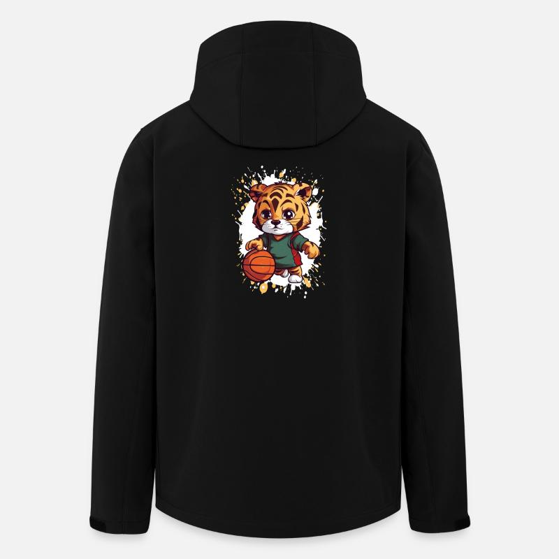 Dribbleur de basket-ball des Tigers - Veste softshell homme en polyester recyclé Stanley/Stella - noir