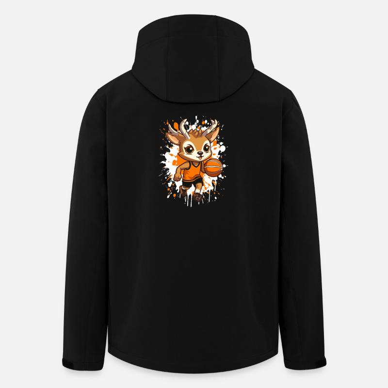 Cerf de basket-ball en sprint - Veste softshell homme en polyester recyclé Stanley/Stella - noir
