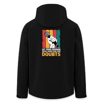 Poetry Slam Sprechen Sie Lauter Slam-poesie - Recycelte Männer Softshell-Jacke von Stanley/Stella - Schwarz - Hinten - AI Model Male 185 light (185cm)