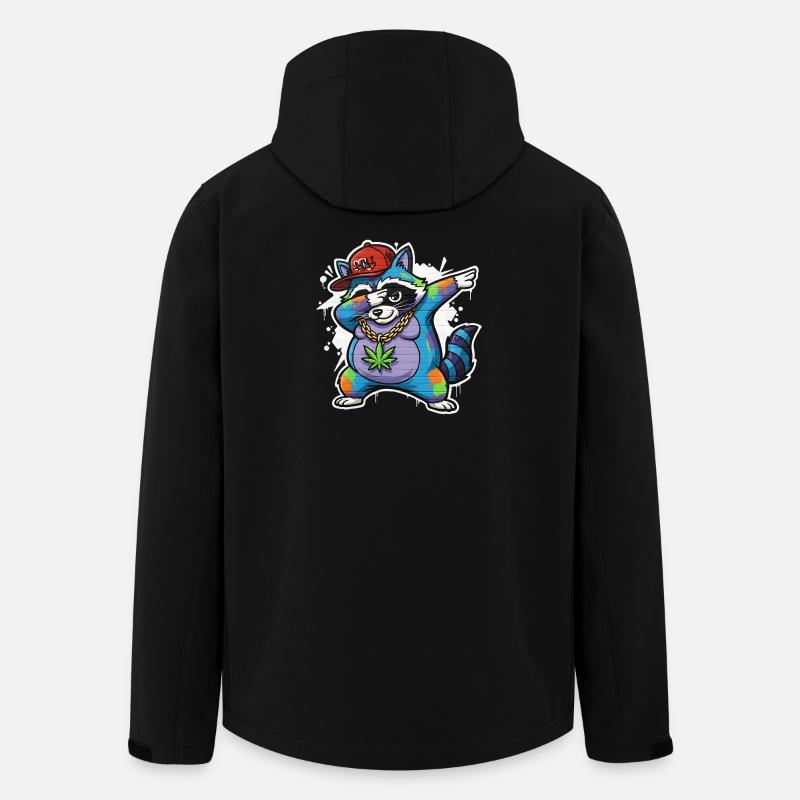 Dabbing Waschbär Graffiti Style Hip-Hop - Recycelte Männer Softshell-Jacke von Stanley/Stella - Schwarz