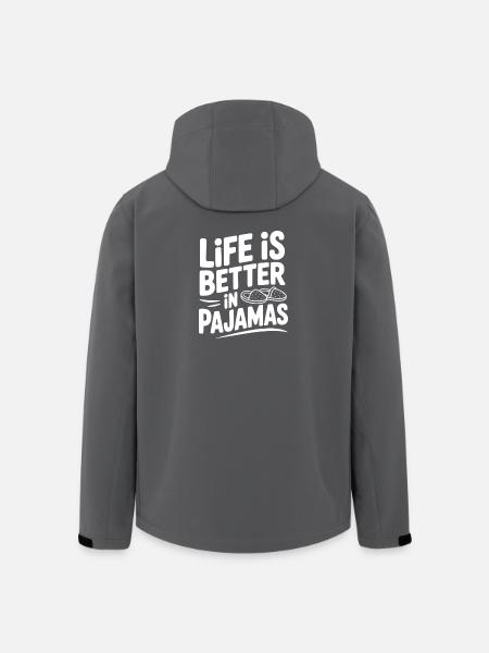 Life is Better in Pajamas - Men’s Recycled Softshell Jacket by Stanley/Stella - black