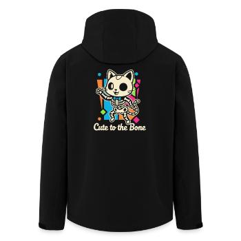 Cat Skeleton Motif Purr - Men’s Recycled Softshell Jacket by Stanley/Stella - black - Back - AI Model Male 185 light (185cm)