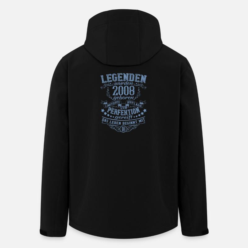 Legends Born 2008 Emblem - Men’s Recycled Softshell Jacket by Stanley/Stella - black