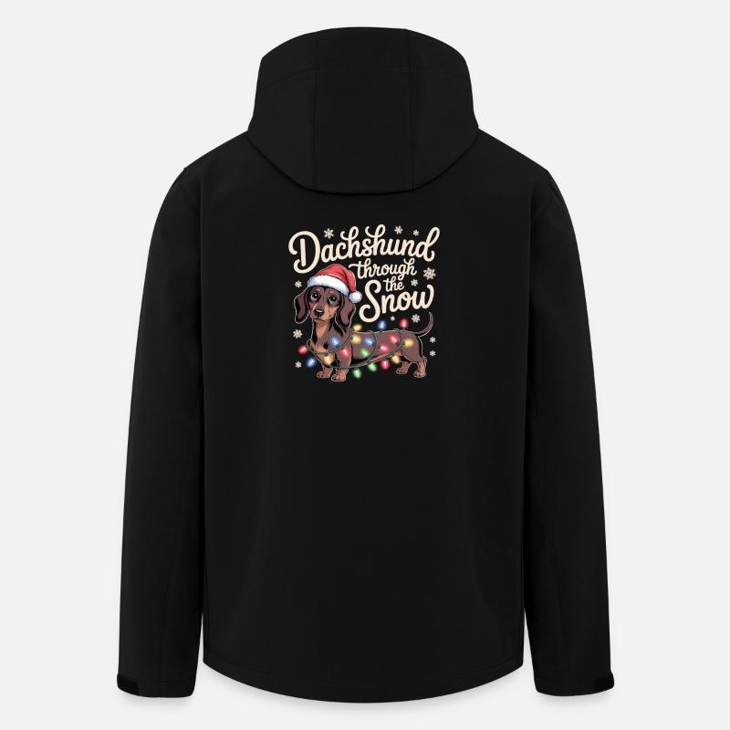 Weihnachtsdackel durch den Schnee - Recycelte Männer Softshell-Jacke von Stanley/Stella - Schwarz