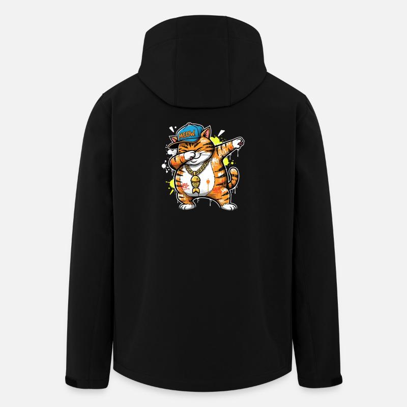 Dabbing Katze Street Art  Lustiges Meow Design - Recycelte Männer Softshell-Jacke von Stanley/Stella - Schwarz