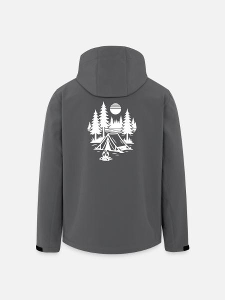 Tent Nature Campfire Camping - Men’s Recycled Softshell Jacket by Stanley/Stella - black