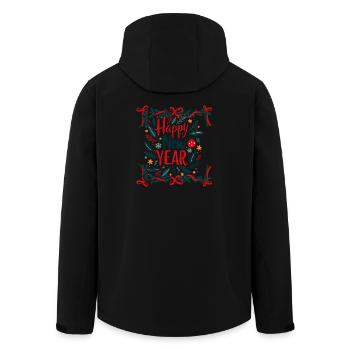 Happy New Year – Minimalistisches Neujahrsdesign  - Recycelte Männer Softshell-Jacke von Stanley/Stella - Schwarz - Hinten - AI Model Male 185 light (185cm)