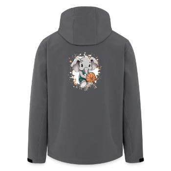Basketball Elefant Comic - Recycelte Männer Softshell-Jacke von Stanley/Stella - Schwarz - Hinten - AI Model Male 185 light (185cm)