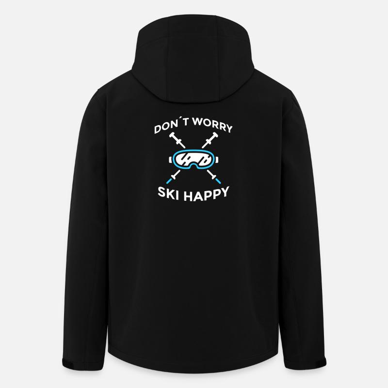 Don’t Worry Ski Happy Skispruch - Recycelte Männer Softshell-Jacke von Stanley/Stella - Schwarz