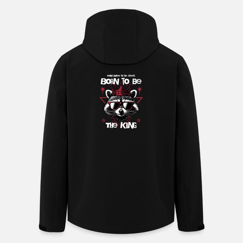 Raccoon Born to be the King - Recycelte Männer Softshell-Jacke von Stanley/Stella - Schwarz