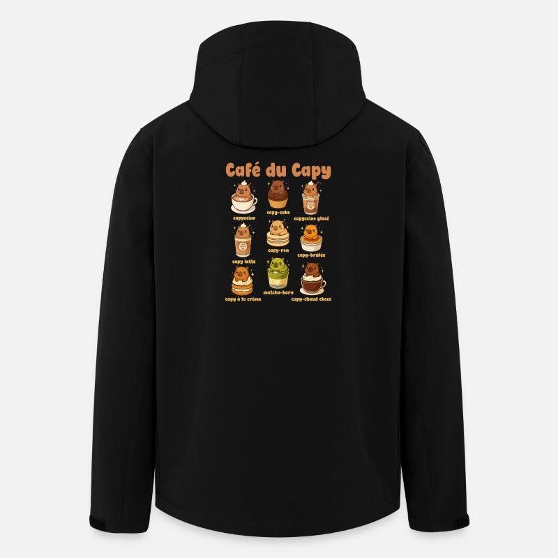  Café De Capybara Niedliches - Recycelte Männer Softshell-Jacke von Stanley/Stella - Schwarz