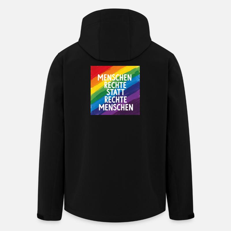 Menschenrechte statt rechte Menschen Regenbogen - Recycelte Männer Softshell-Jacke von Stanley/Stella - Schwarz