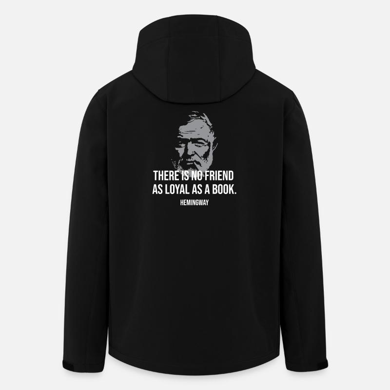 Citation d’Ernest Hemingway sur les amis - Veste softshell homme en polyester recyclé Stanley/Stella - noir