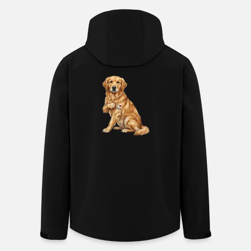 Goldener Papa-Herz-Retriever - Recycelte Männer Softshell-Jacke von Stanley/Stella - Schwarz