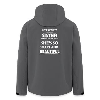Sœur disant intelligente et belle - Veste softshell homme en polyester recyclé Stanley/Stella - noir - Dos - AI Model Male 185 light (185cm)