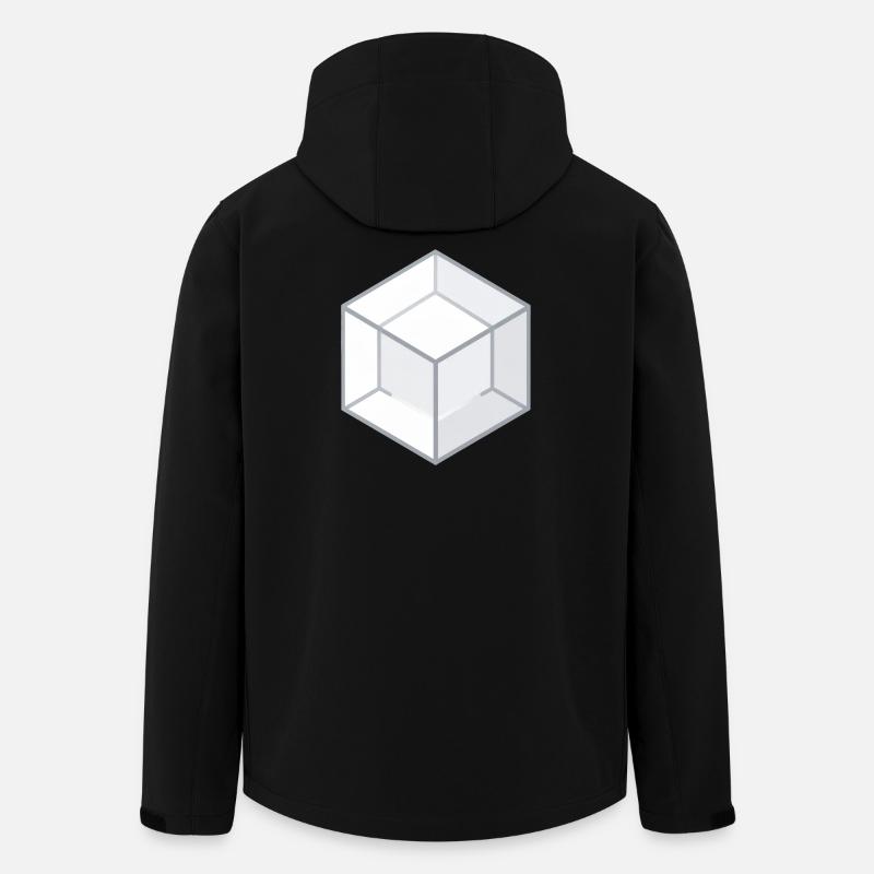 Geometric 3D Cube Line Style - Men’s Recycled Softshell Jacket by Stanley/Stella - black