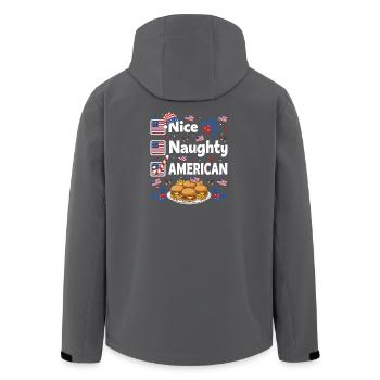 Nice Naughty American Burger Humor - Recycelte Männer Softshell-Jacke von Stanley/Stella - Schwarz - Hinten - AI Model Male 185 light (185cm)