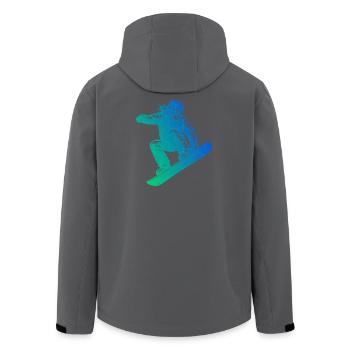 Direkte Snowboard Aussage - Recycelte Männer Softshell-Jacke von Stanley/Stella - Schwarz - Hinten - AI Model Male 185 light (185cm)